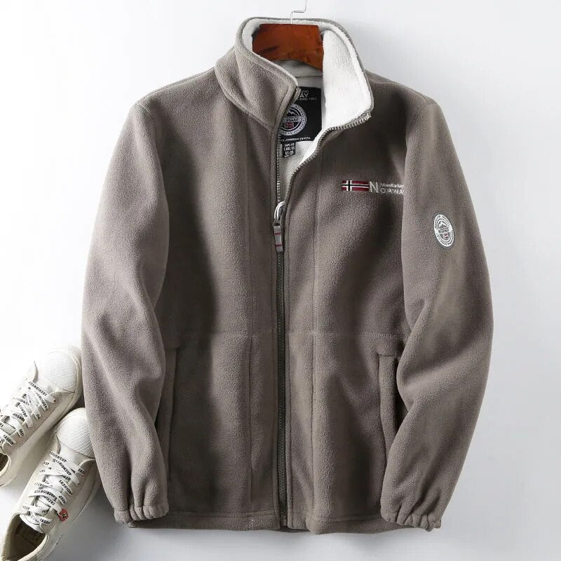 Men's High Collar Full-Zip Fleece Jacket