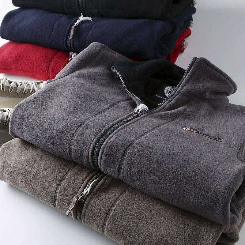 Men's High Collar Full-Zip Fleece Jacket