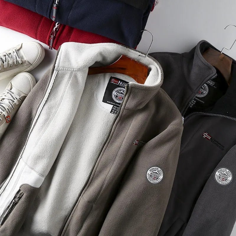 Men's High Collar Full-Zip Fleece Jacket