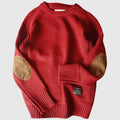 Men's Warm Elbow Patch Knit Pullover