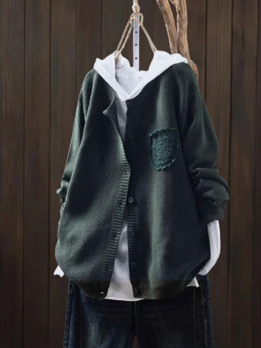 Women's Purple Oversized Knitted Cardigan