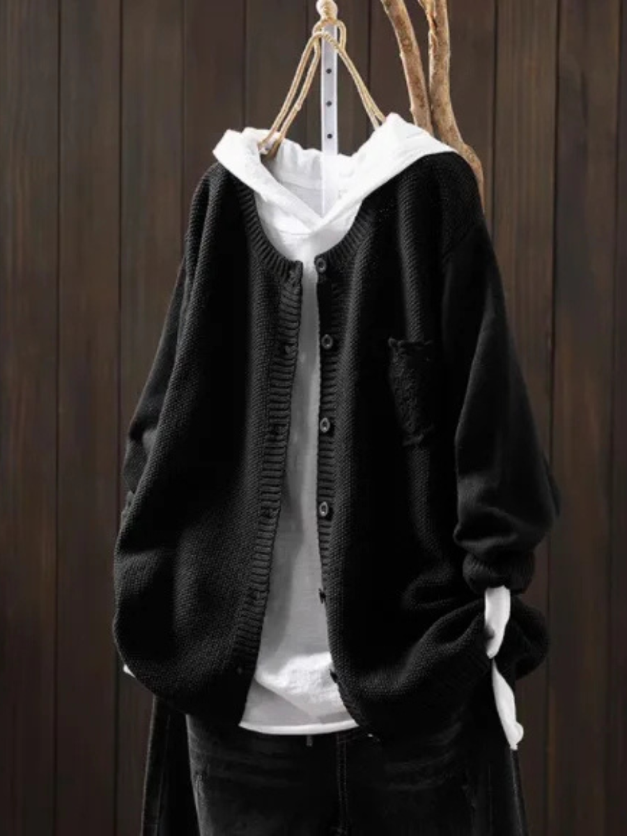 Women's Purple Oversized Knitted Cardigan