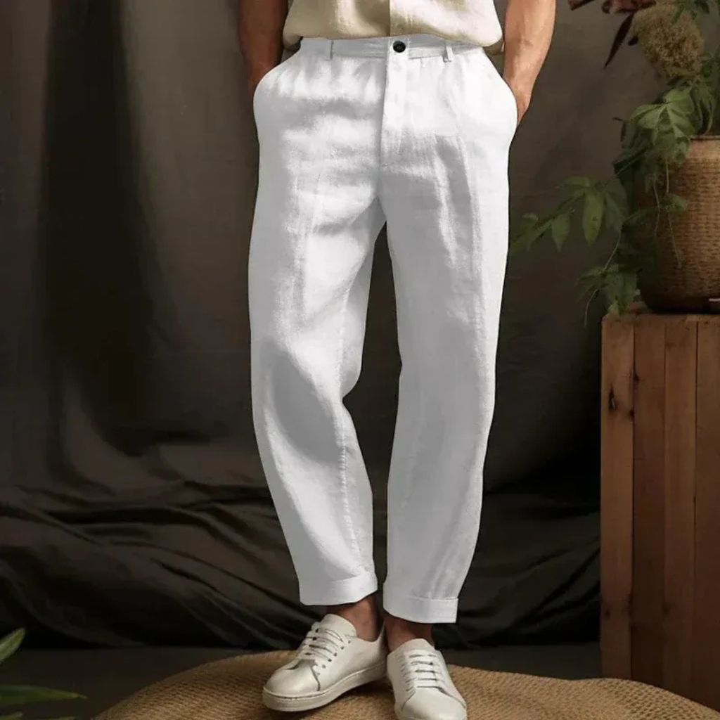 Men's Lightweight Relaxed Linen Holiday Trousers
