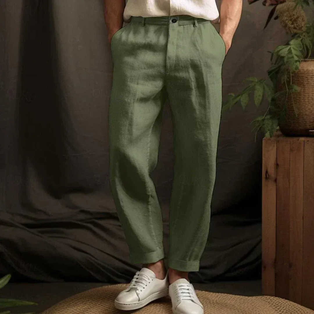 Men's Lightweight Relaxed Linen Holiday Trousers