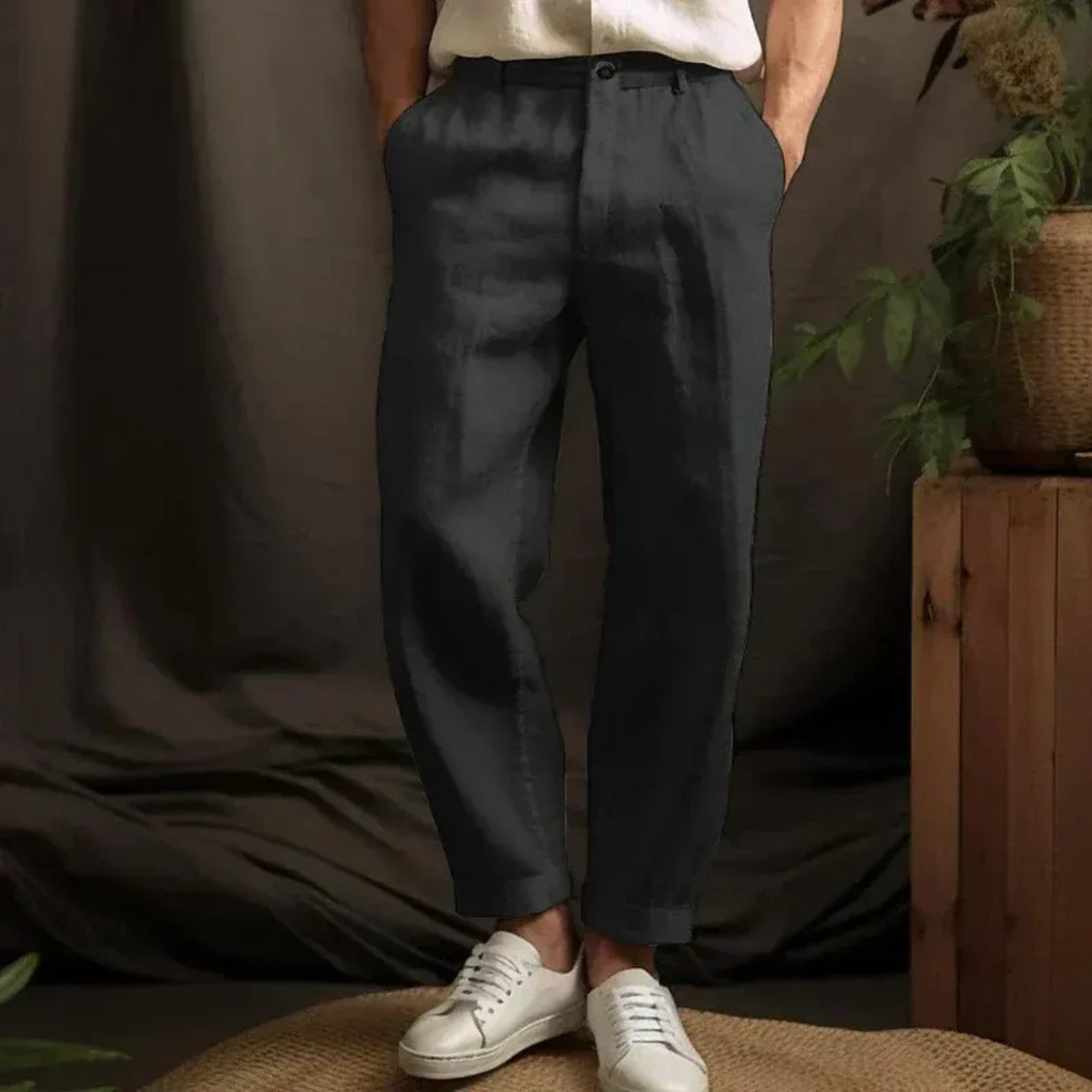 Men's Lightweight Relaxed Linen Holiday Trousers