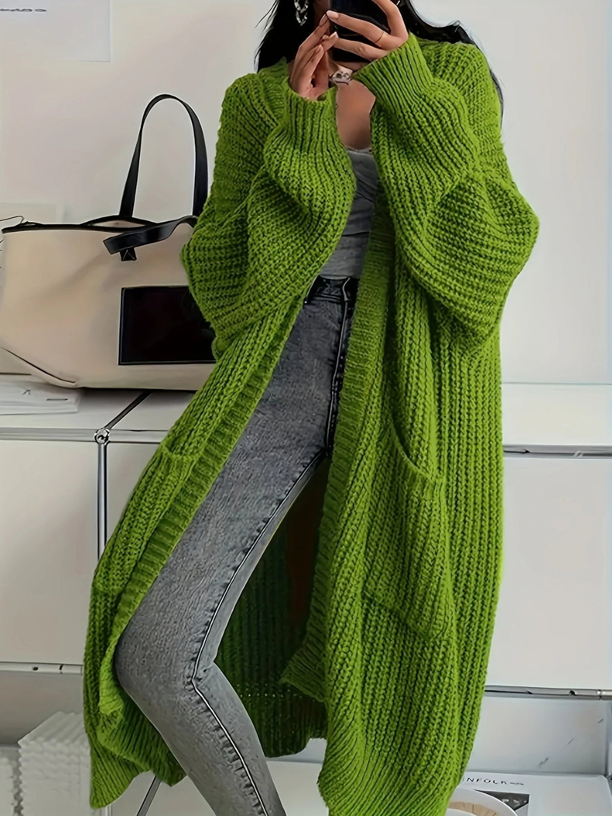 Women's Longline Oversized Knit Cardigan