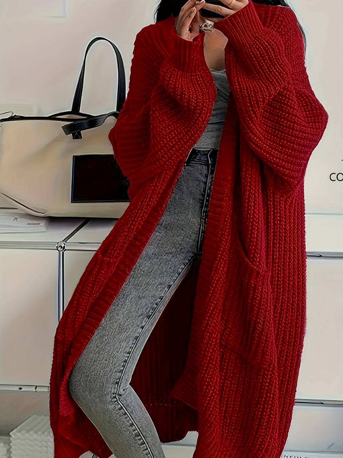 Women's Longline Oversized Knit Cardigan