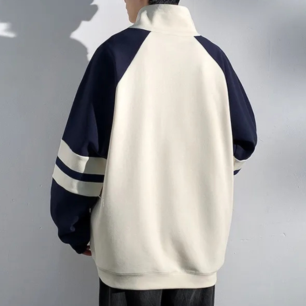 Men's Printed High-Collar Overhead Sweatshirt