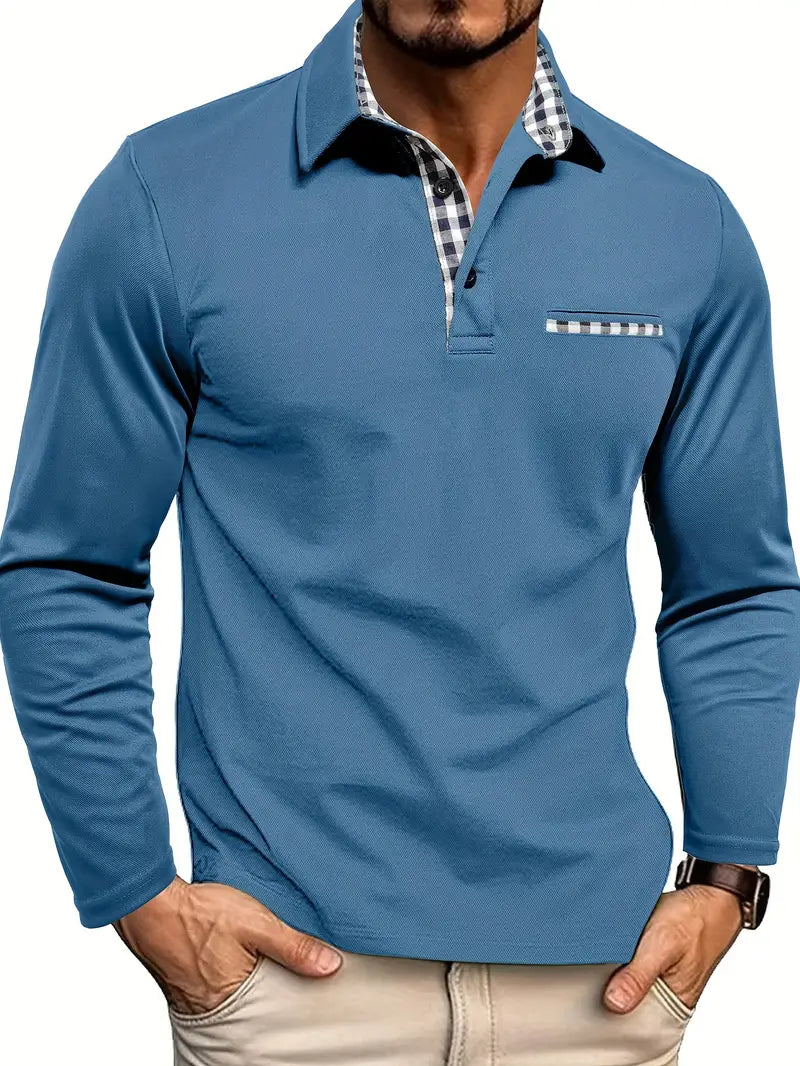Men's Smart Cotton Blend Long Sleeve Polo