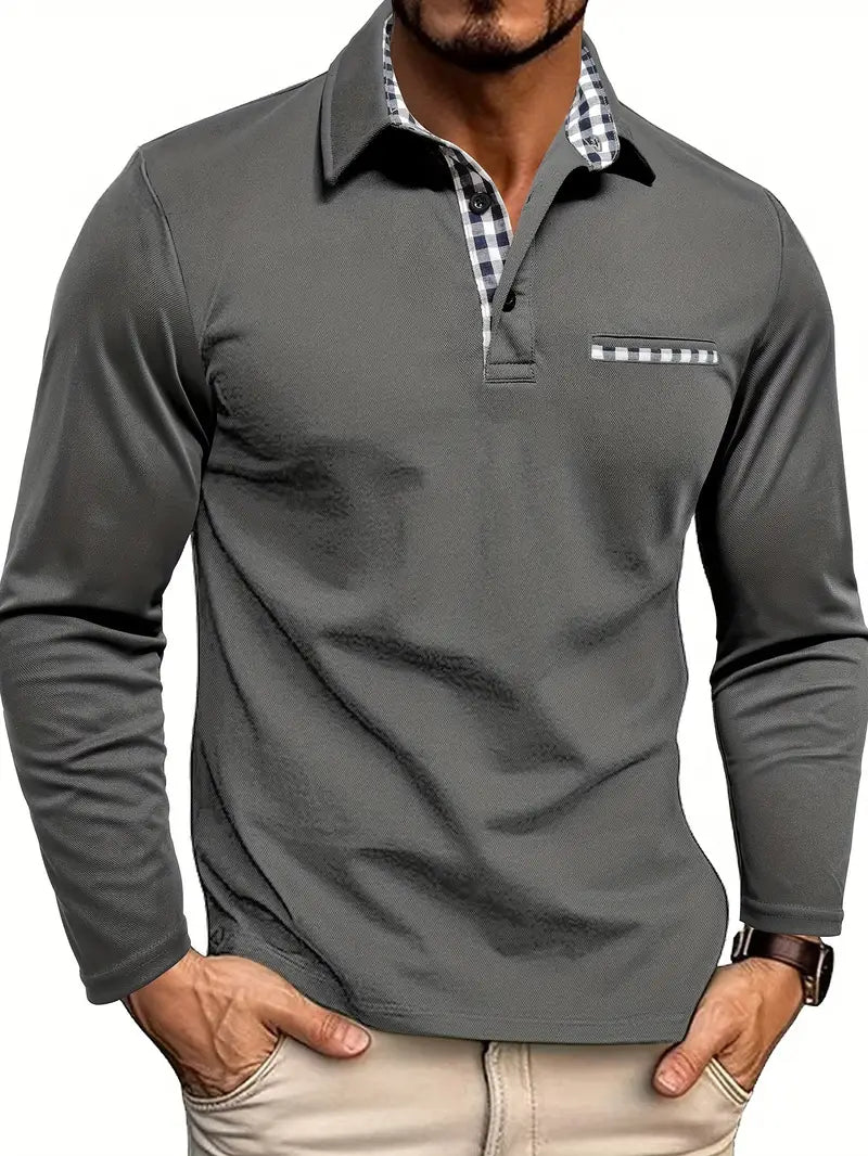 Men's Smart Cotton Blend Long Sleeve Polo