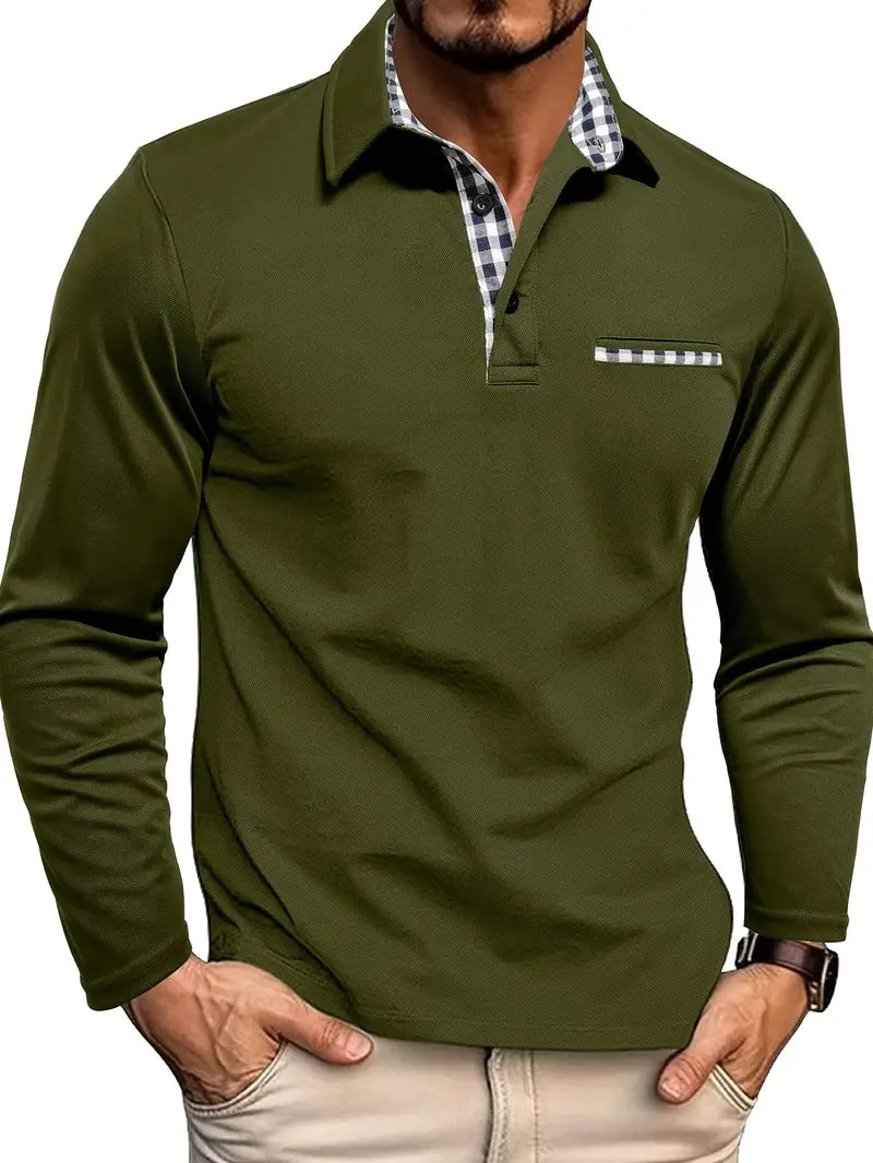 Men's Smart Cotton Blend Long Sleeve Polo