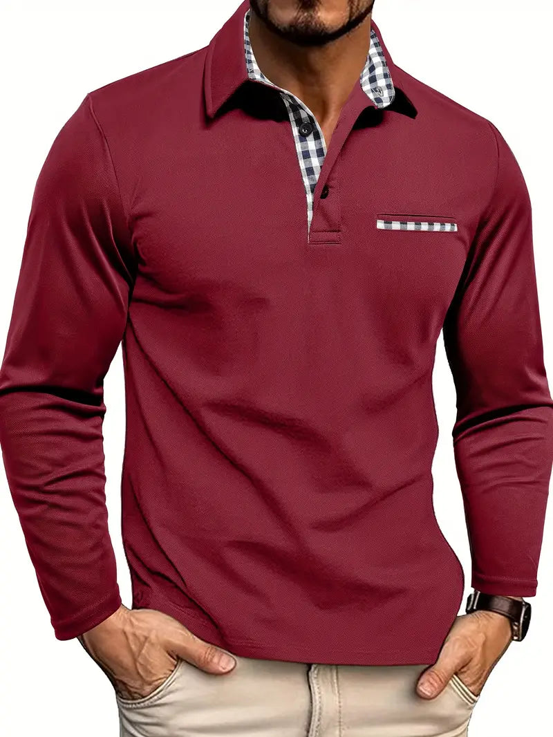 Men's Smart Cotton Blend Long Sleeve Polo