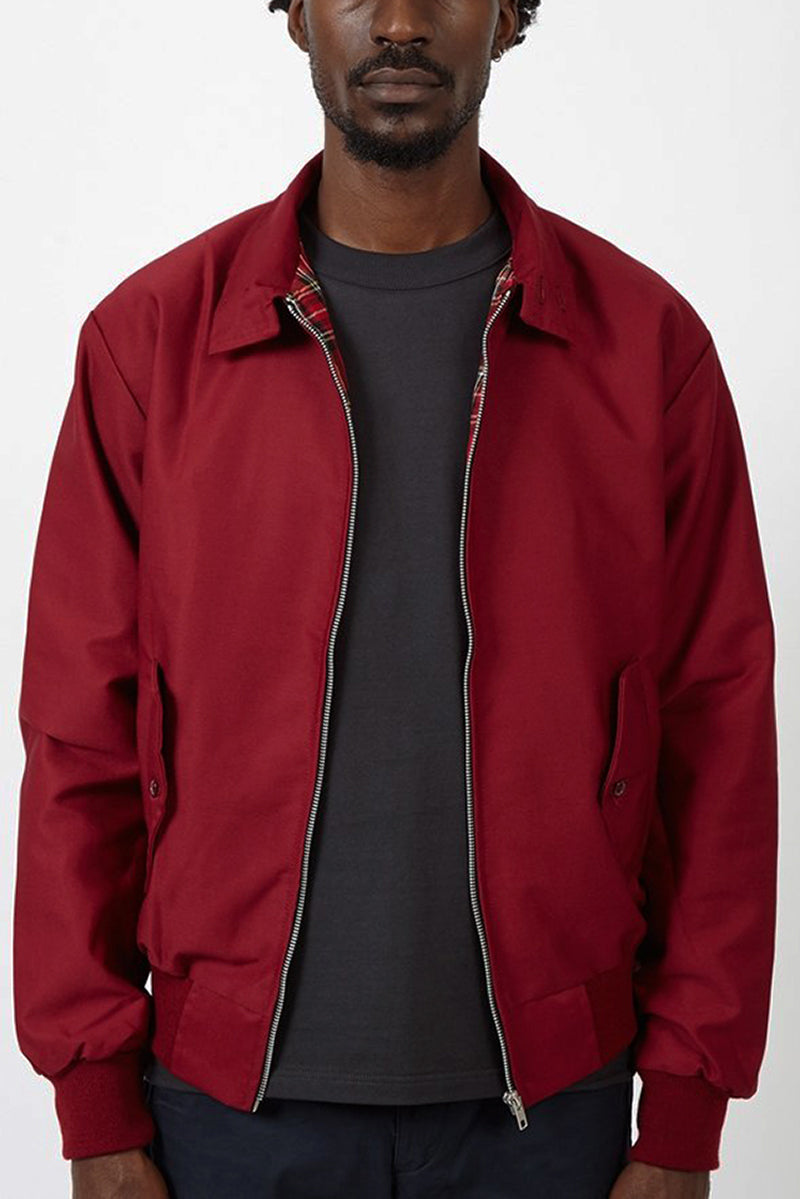 Men's Tartan-Lined Zip-Up Harrington Jacket