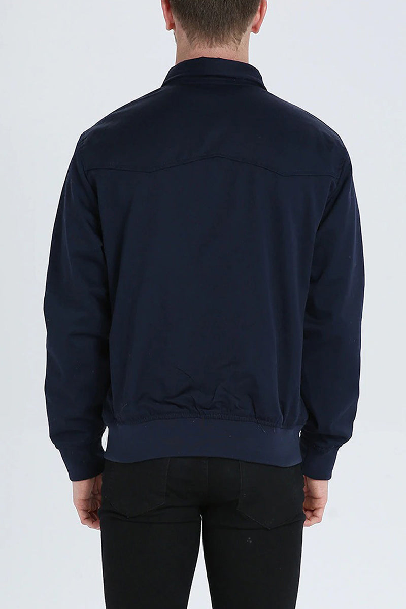 Men's Tartan-Lined Zip-Up Harrington Jacket