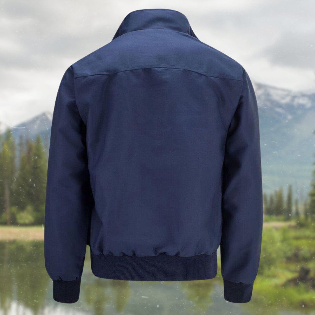 Men's Tartan-Lined Zip-Up Harrington Jacket