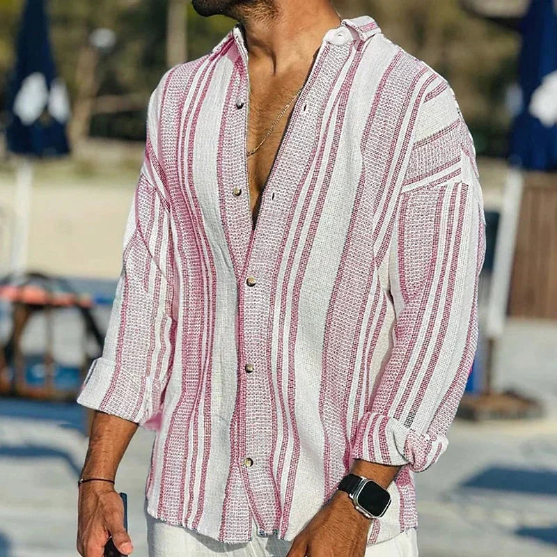 Men's Lightweight Vintage Stripe Summer Shirt