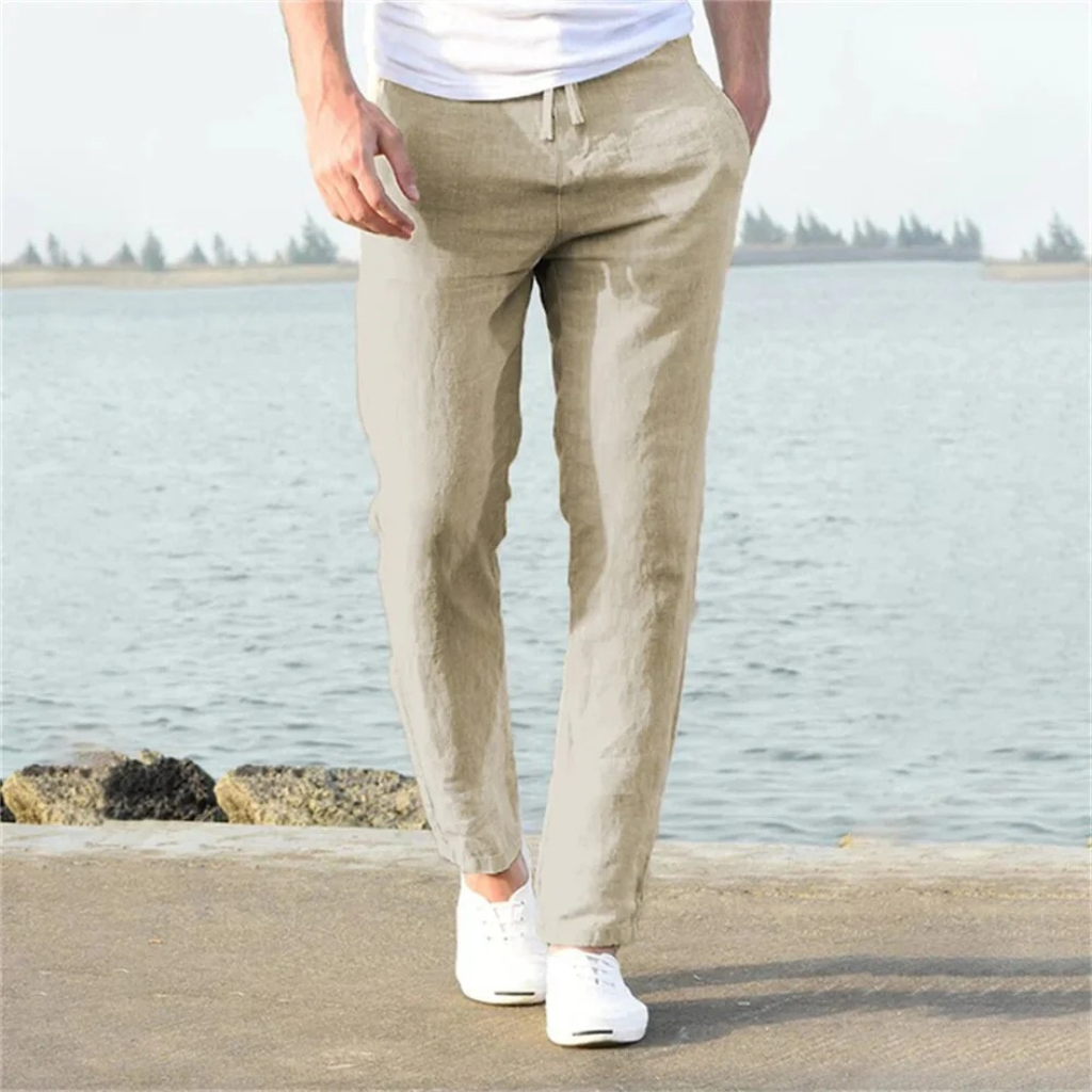 Men's Relaxed Lightweight Linen Summer Trousers