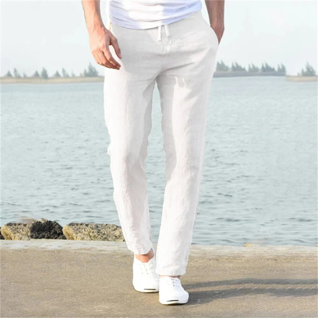 Men's Relaxed Lightweight Linen Summer Trousers