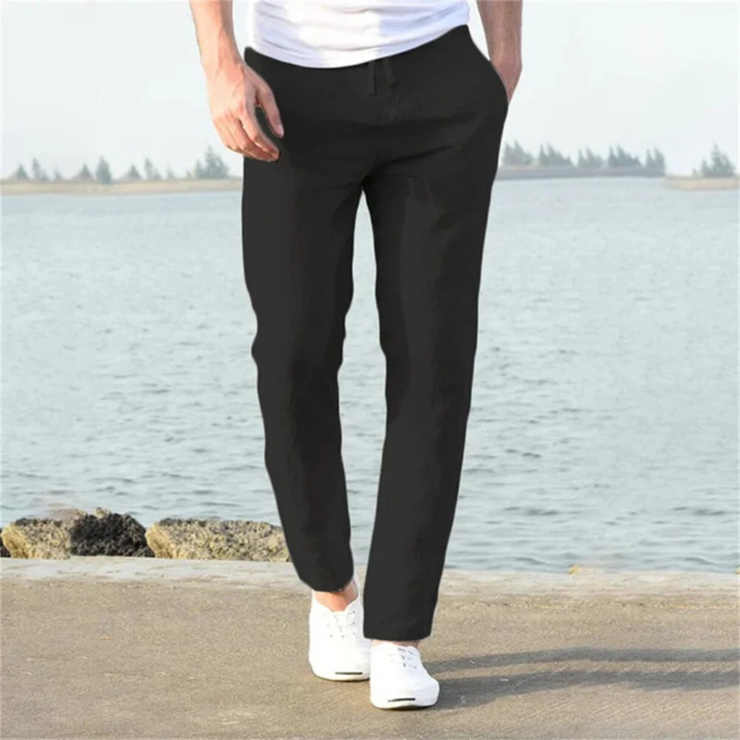 Men's Relaxed Lightweight Linen Summer Trousers
