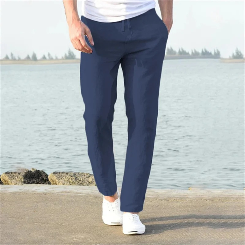 Men's Relaxed Lightweight Linen Summer Trousers