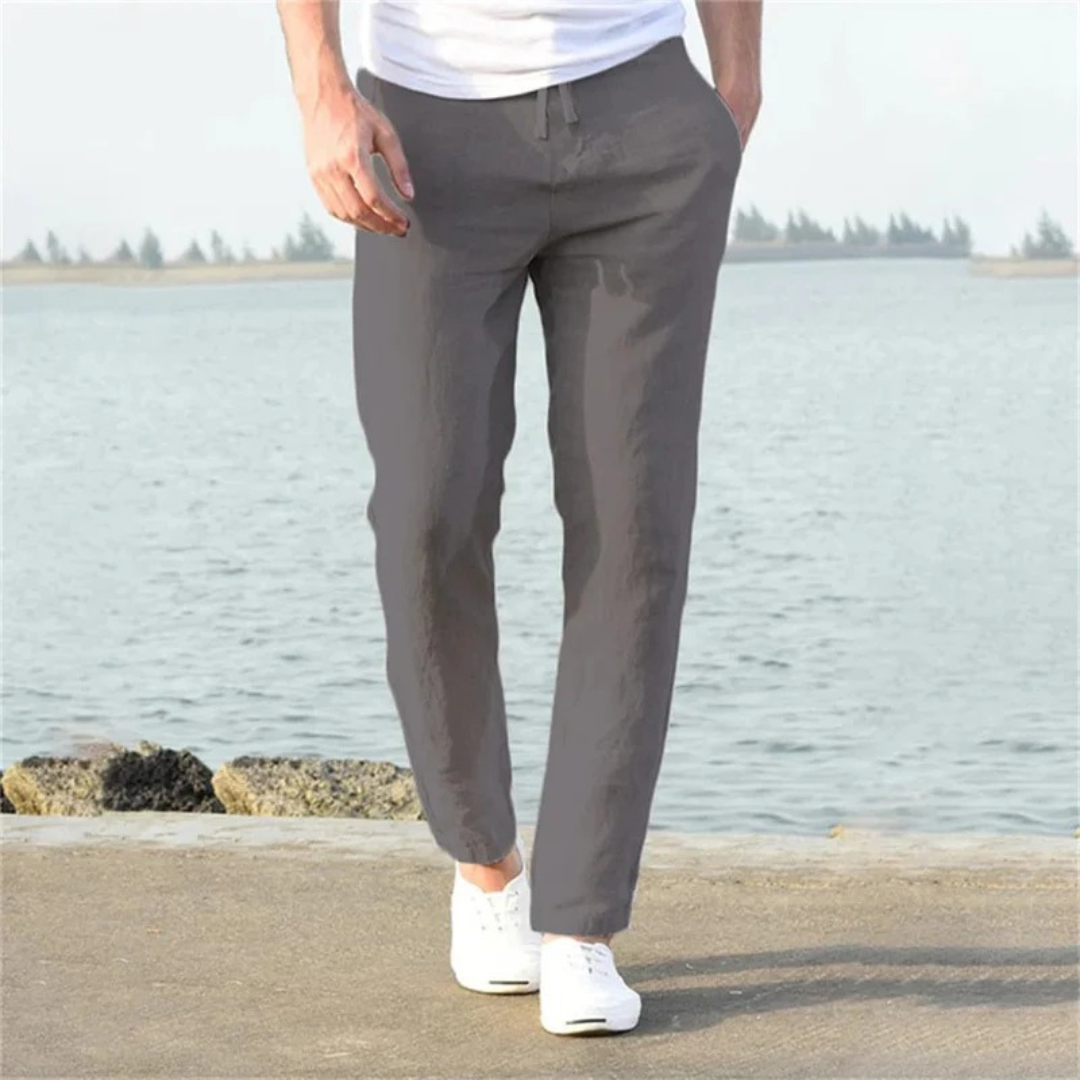 Men's Relaxed Lightweight Linen Summer Trousers