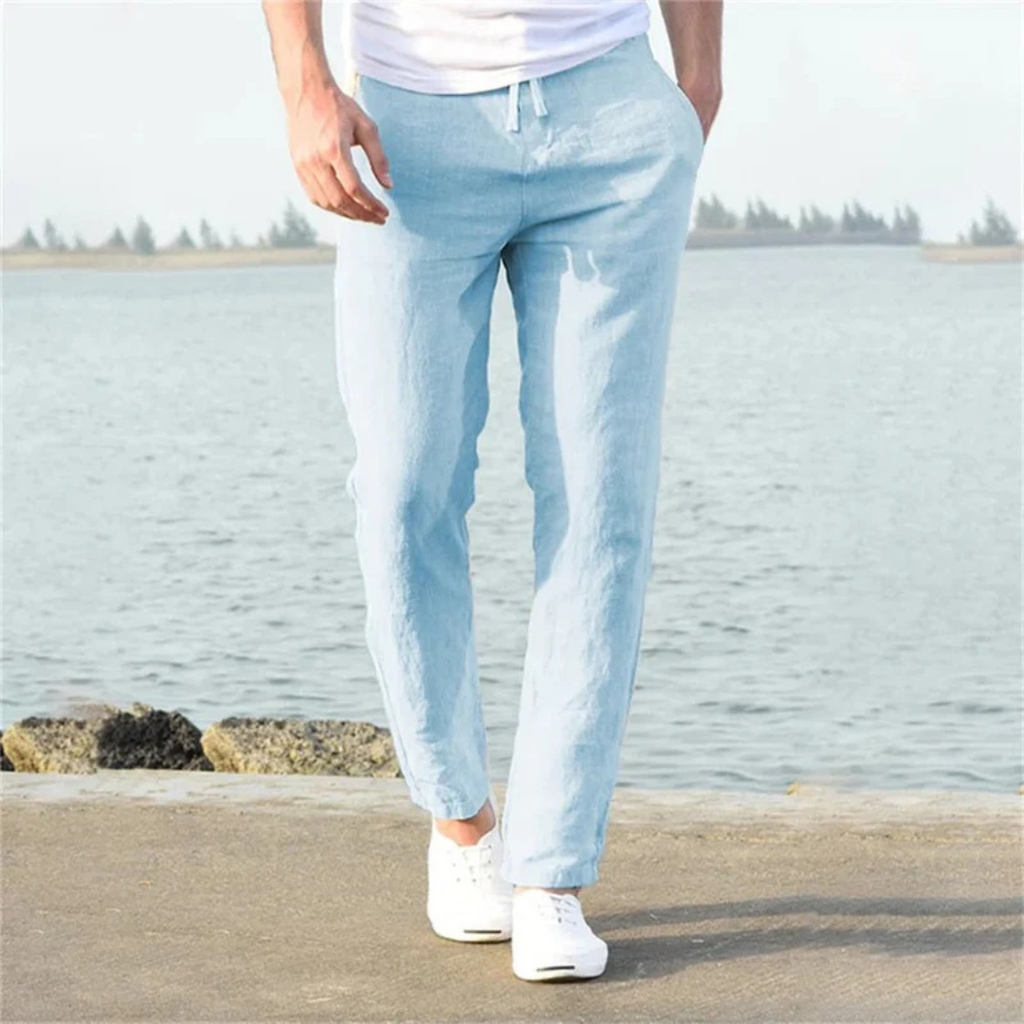 Men's Relaxed Lightweight Linen Summer Trousers