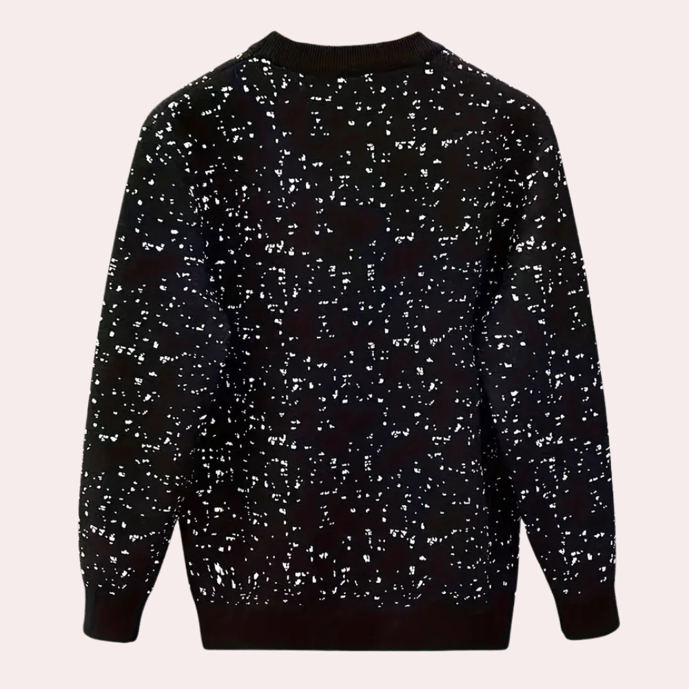 Men's Printed Crew Neck Knit Pullover