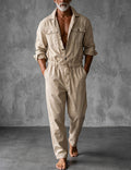 Men's Cargo-Pocket Utility Jumpsuit