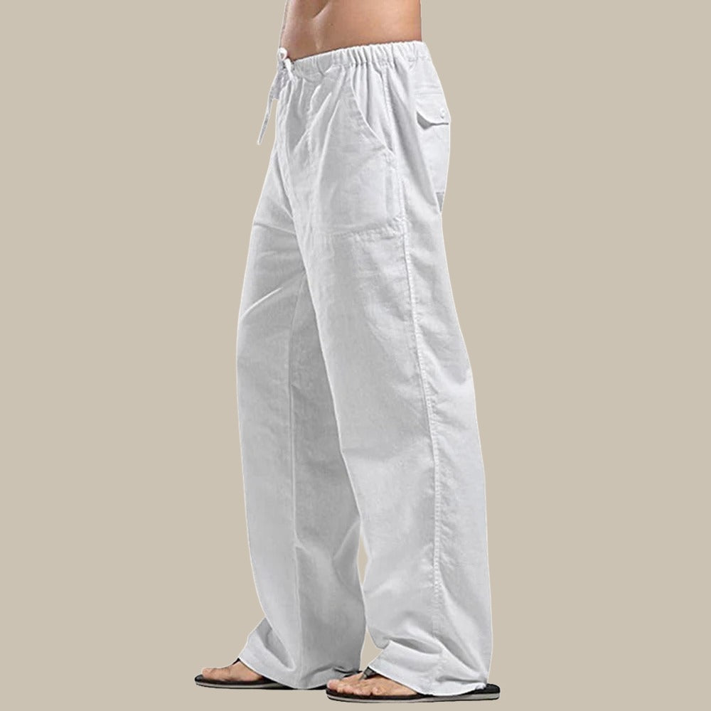 Men's Breathable Straight-Leg Linen Holiday Trousers
