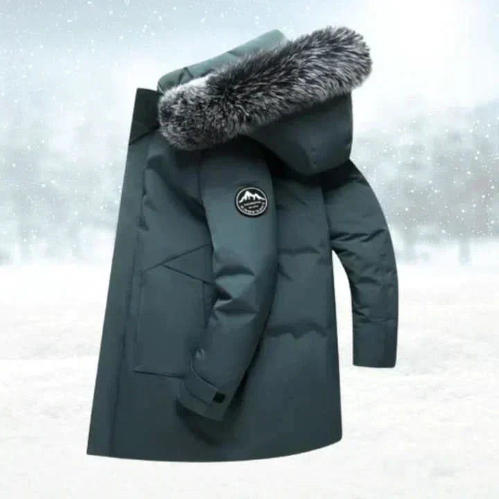 Men's Long Water-Repellent Hooded Parka