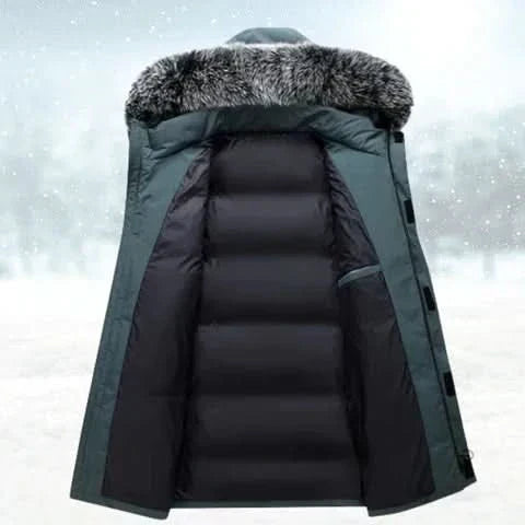 Men's Long Water-Repellent Hooded Parka