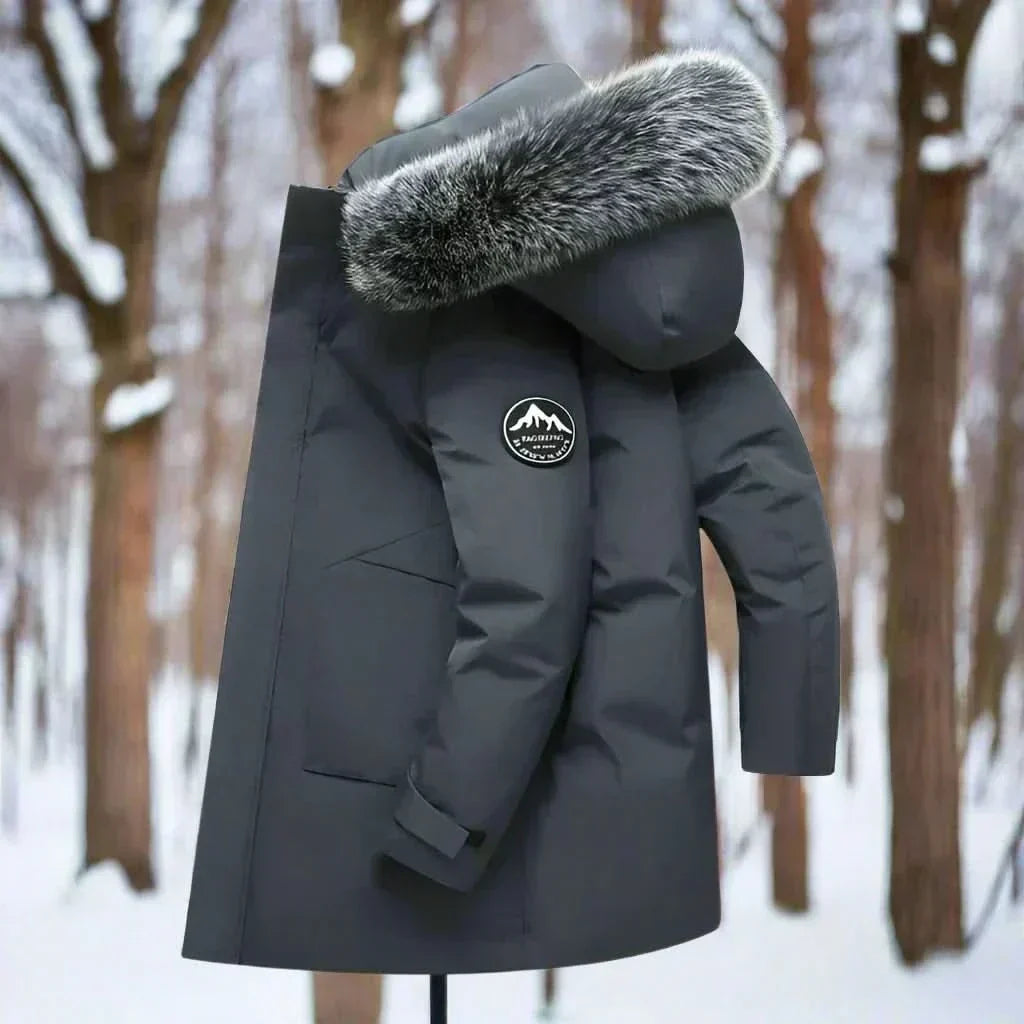 Men's Long Water-Repellent Hooded Parka