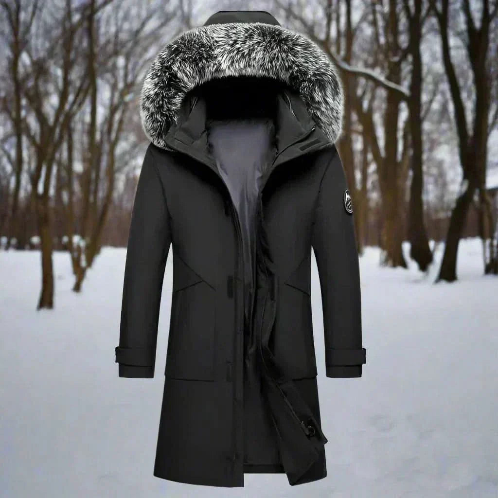Men's Long Water-Repellent Hooded Parka