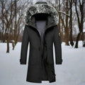 Men's Long Water-Repellent Hooded Parka