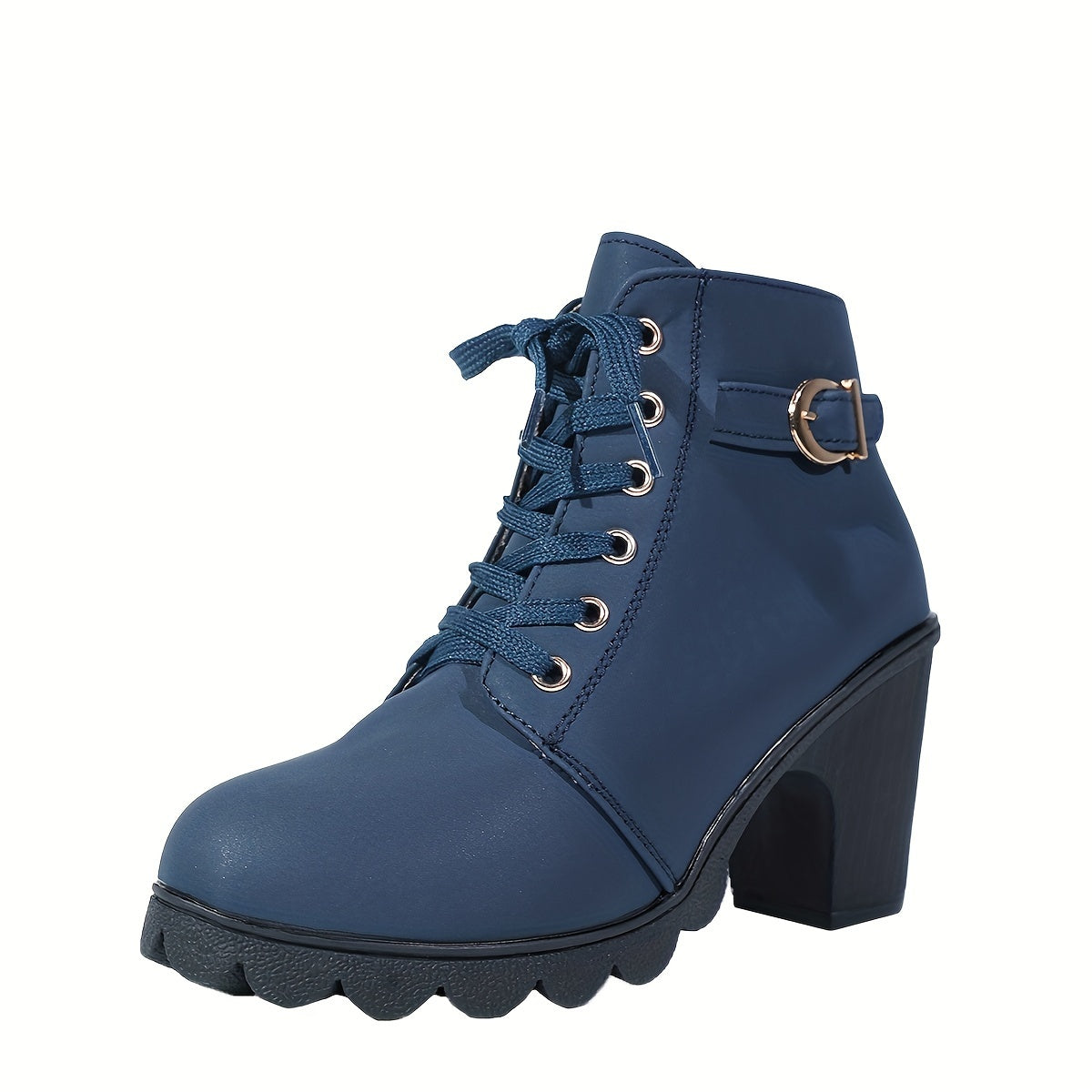 Women's Lace-Up Block Heel Ankle Boots