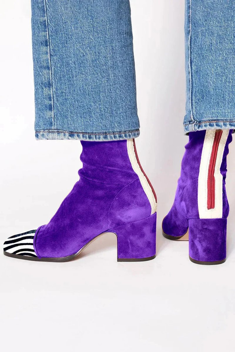 Women's Leopard-Toe Suede Heeled Ankle Boots