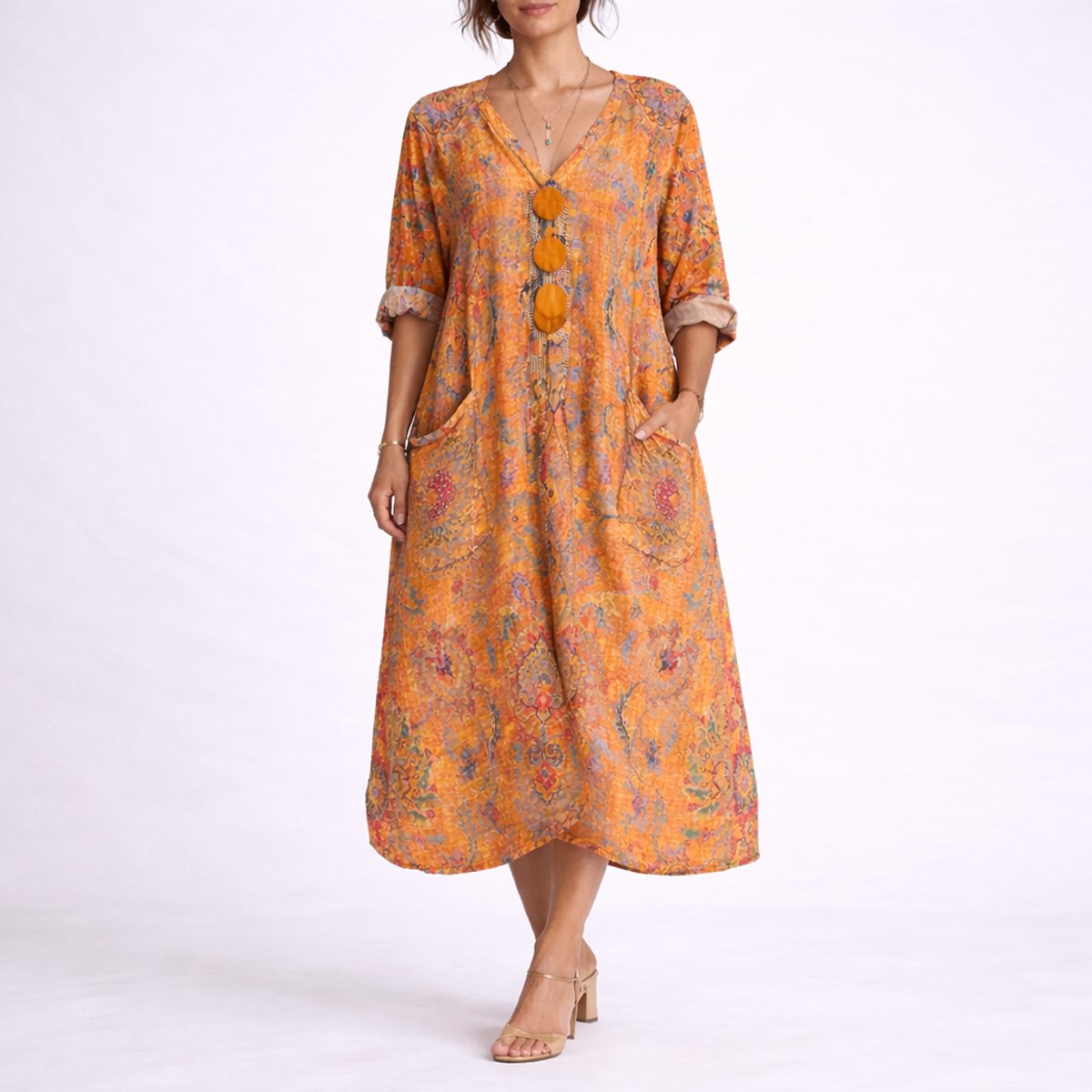 Women's Boho Paisley Autumn Occasion Maxi Dress