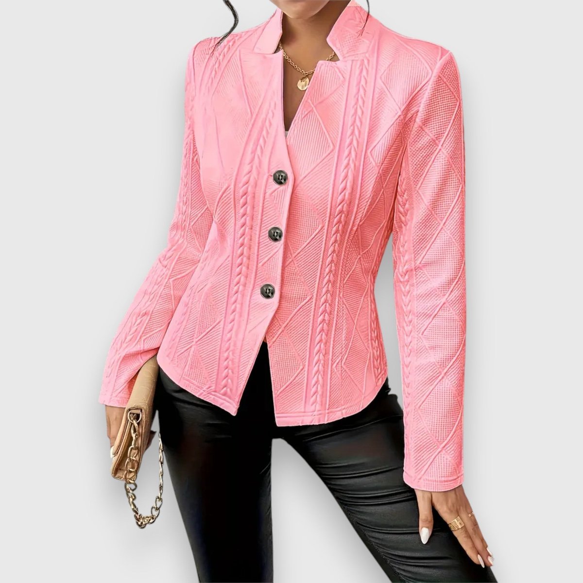 Women's Fitted Mock Neck Cable Knit Pullover