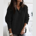 Women's Ribbed Quarter-Zip Cable Knit Pullover