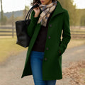 Women's Mid-Length Wool-Blend Single-Breasted Topcoat
