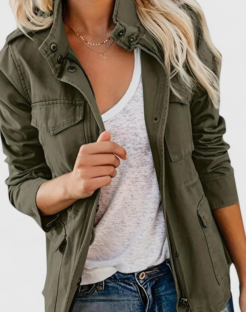 Women's Drawstring-Waist Lightweight Utility Jacket