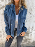 Women's Oversized Zip-Up Quilted Cord Jacket with Hood