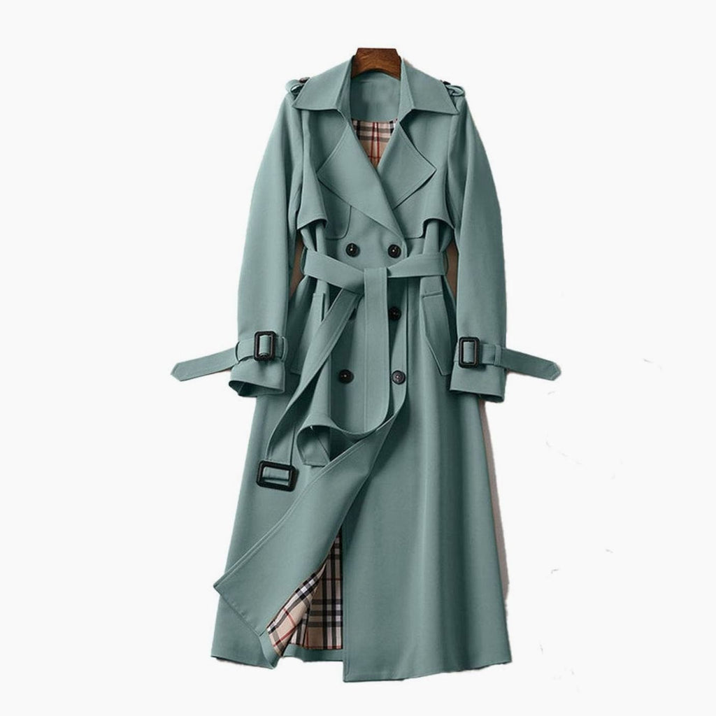 Women's Belted Double-Breasted Longline Mac