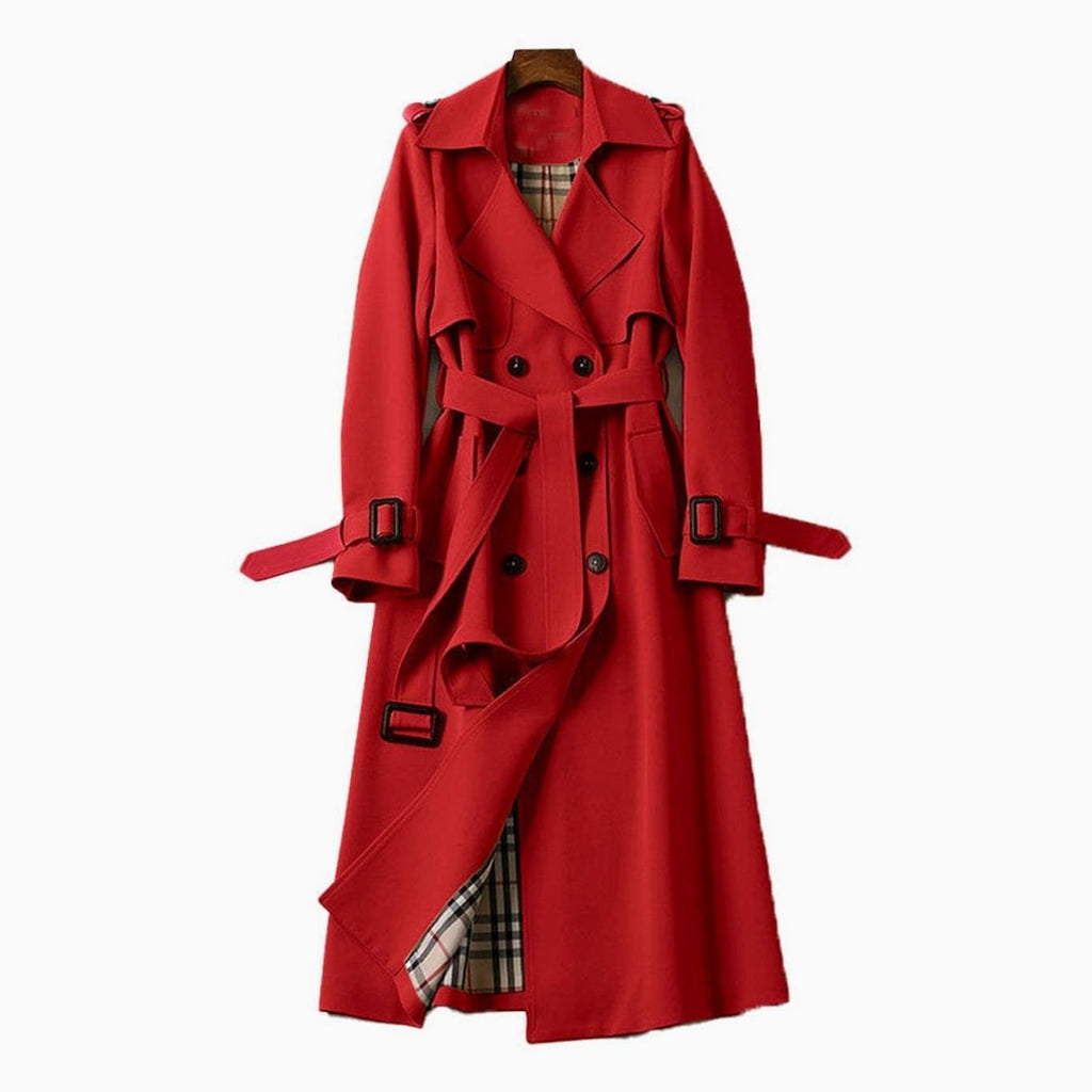 Women's Belted Double-Breasted Longline Mac
