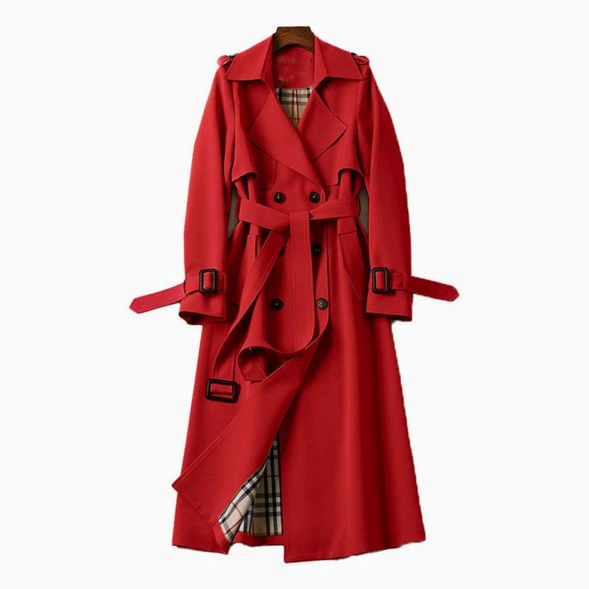 Women's Belted Double-Breasted Longline Mac