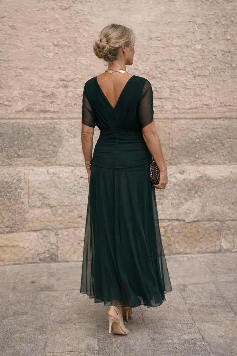 Women's Floaty Chiffon V-Neck Occasion Maxi Dress
