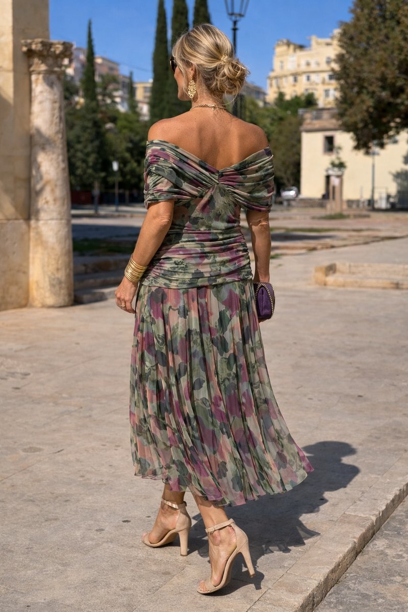 Women's Floaty Chiffon V-Neck Occasion Maxi Dress