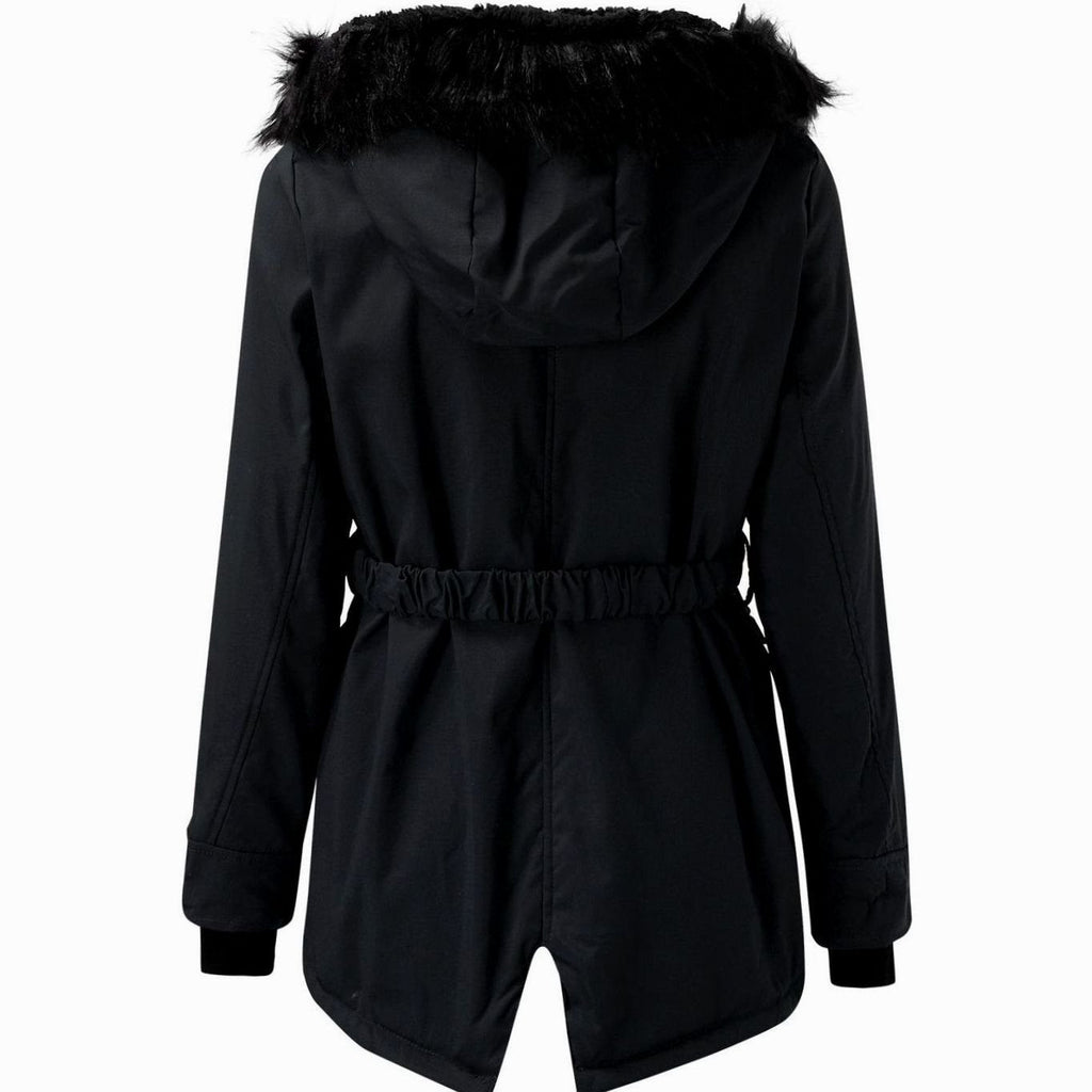 Women's Fitted Faux Fur-Trimmed Hooded Parka