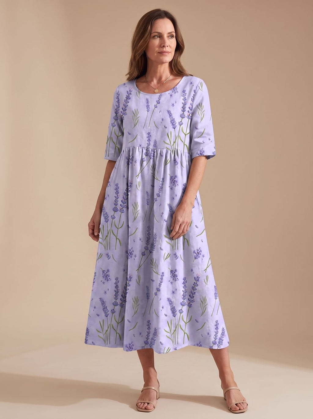 Women's Relaxed-Fit Embroidered Floral Midi Dress