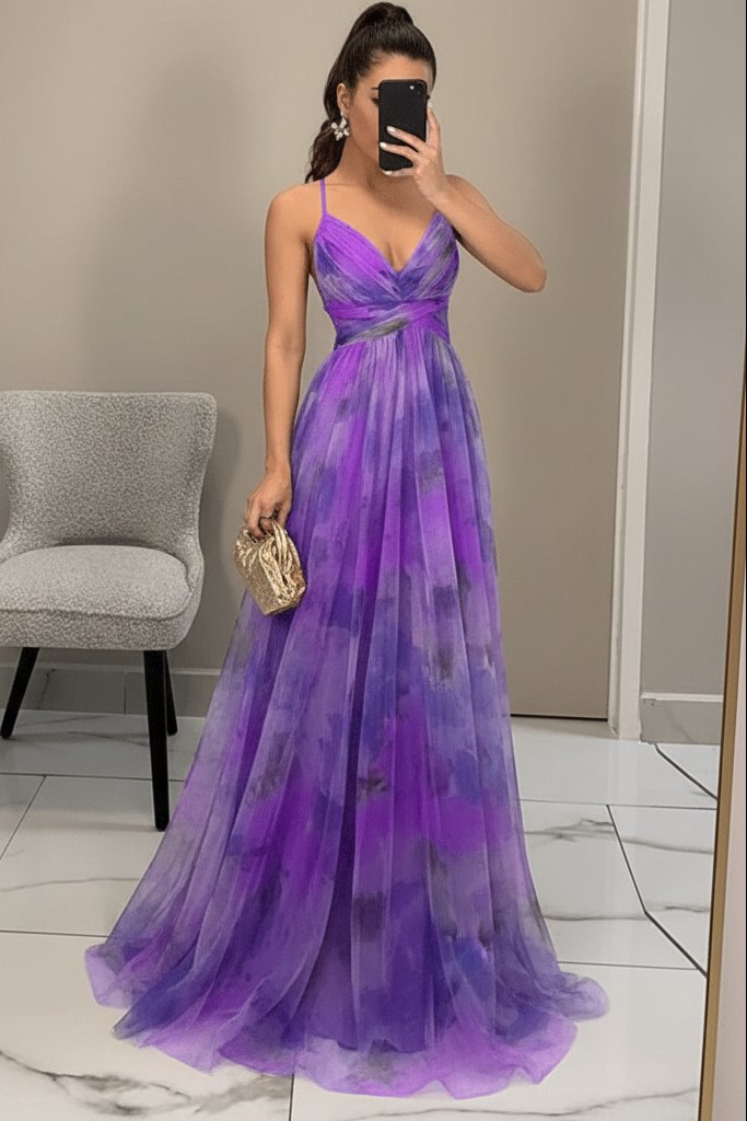 Women's Sleeveless Floral Tulle Maxi Dress